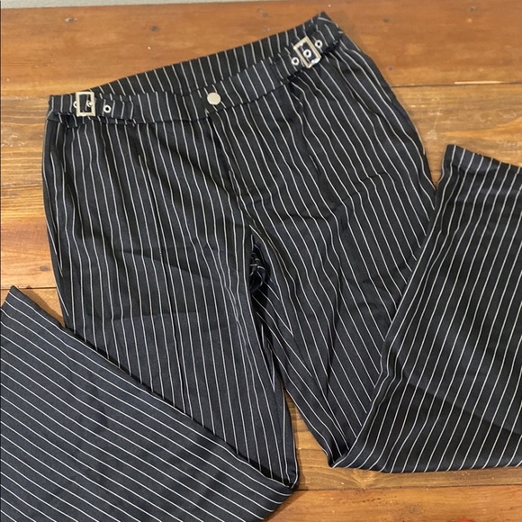 Black Striped Bell Bottom Women’s Pants - Picture 1 of 6
